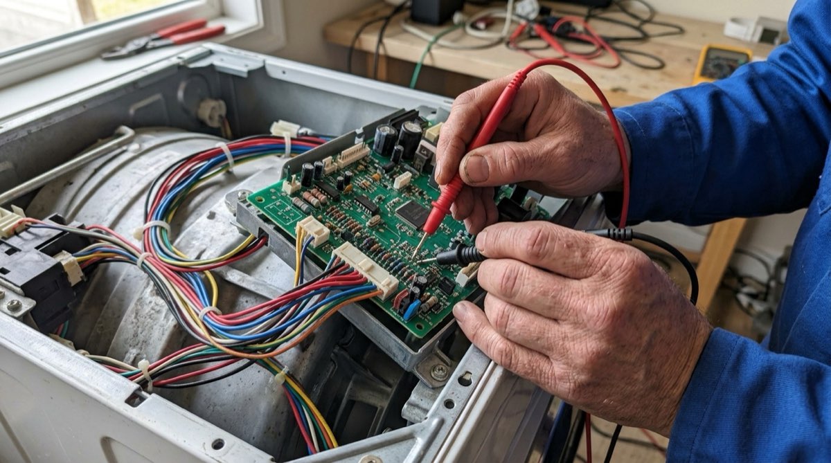 Testing an appliance control board with a multimeter