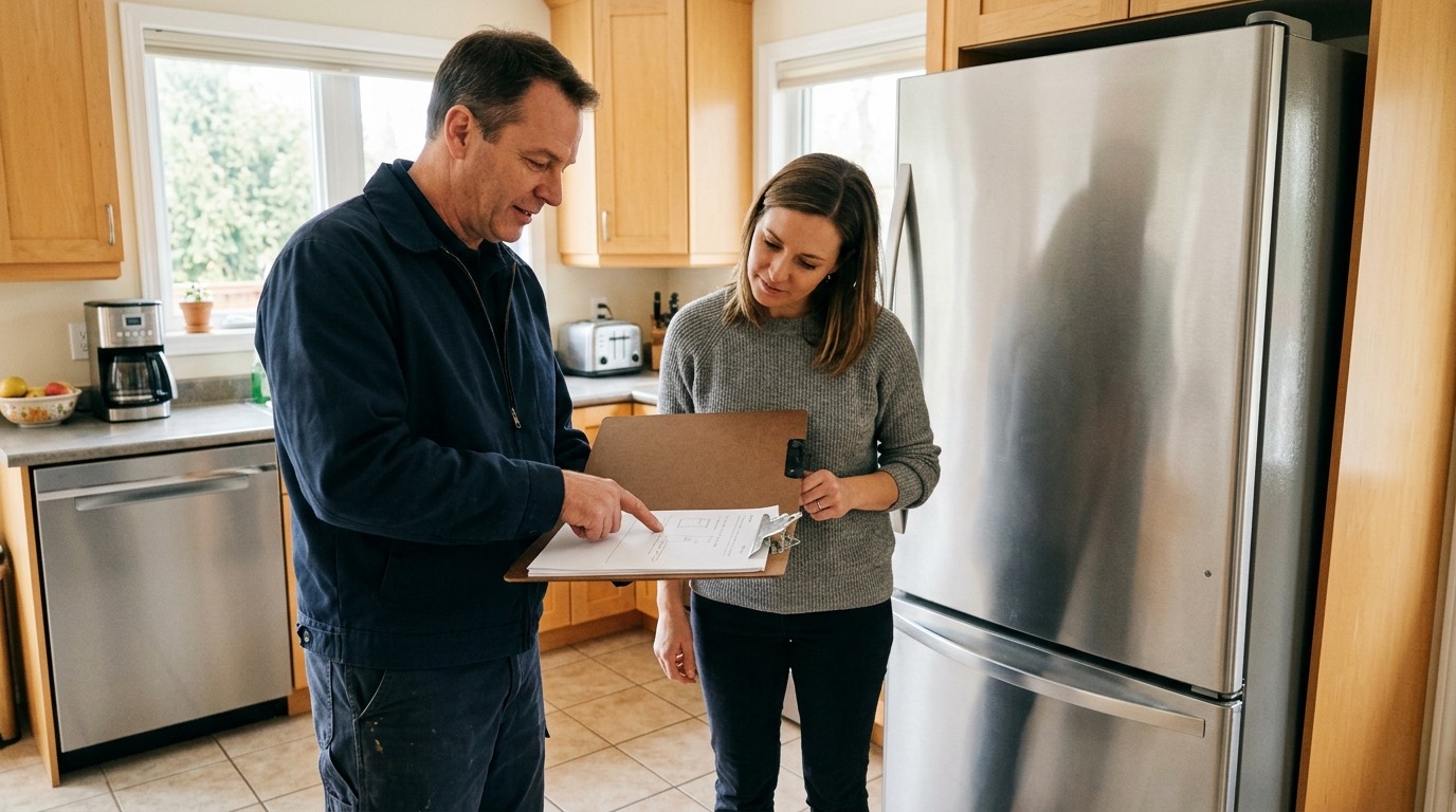 Going over repair options and cost with a Springfield homeowner